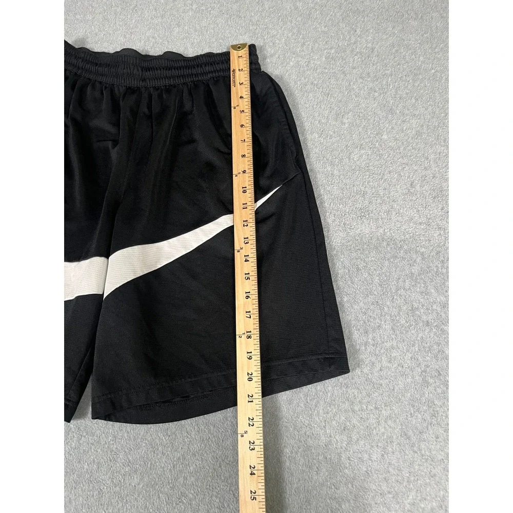 Nike Mens Dri-FIT HBR Basketball Shorts Black White Big Swoosh BV9385-011 Size L